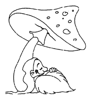 A coloring page of gnomes